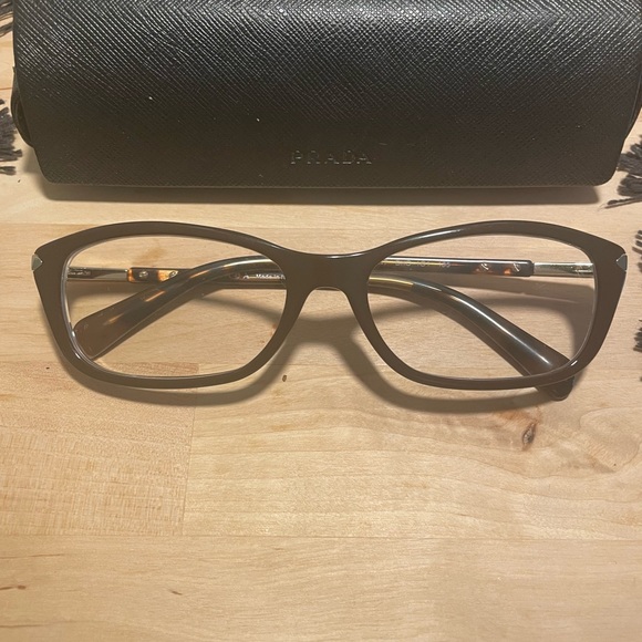 Prada Eye wear glasses, brown and gold - Picture 1 of 4